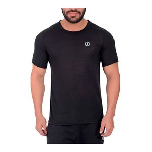 Camiseta Hombre Cuello Redondo Wilson Gym Fitness Color Negro / XL