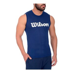 Camiseta Hombre Esqueleto Cuello Redondo Wilson Gym Fitness XL / Azul marino