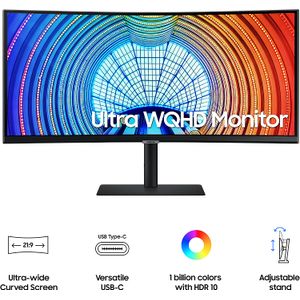 Monitor Samsung 34 Pulgadas Ultra WQHD de  con curvatura 1000R, puerto USB tipo C y LAN
