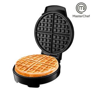 Wafflera Belga Masterchef Redonda 4 Rebanadas Negra