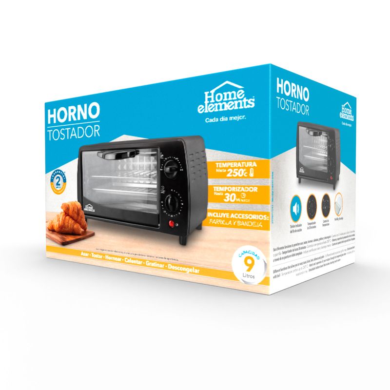 Horno tostador home online elements capacidad 9 litros