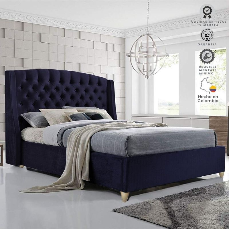 Combo Italia Colchon + Espal + Base Cama King Blanco Ekonomodo - Olímpica