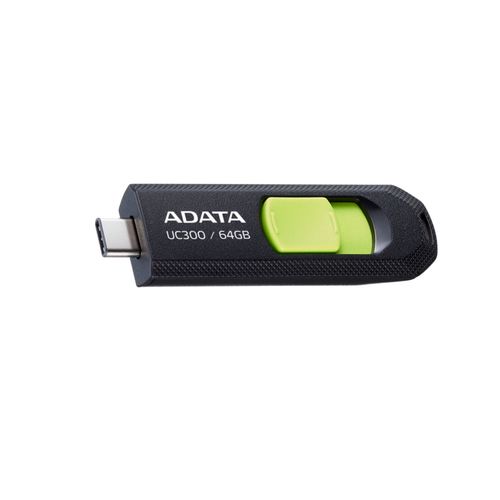 Memoria USB Tipo C Adata UC300 64gb Retractil Negro Verde