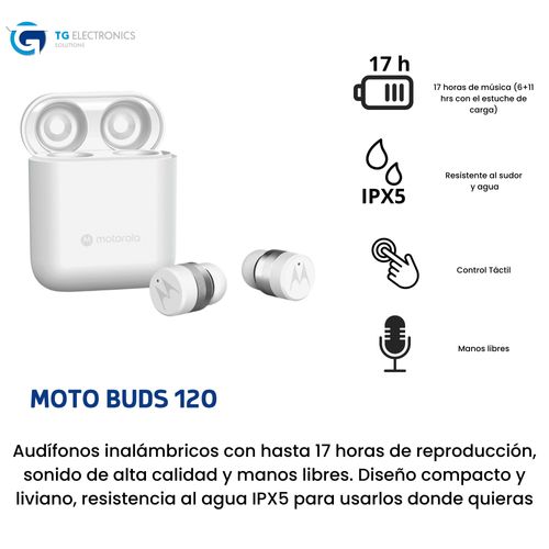 Audifonos Motorola Moto Buds 120 Inalambricos Color Blanco