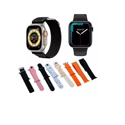 Set Reloj Inteligente Smart Watch Ultra Accesorios Carga Inalámbrica 48/49mm