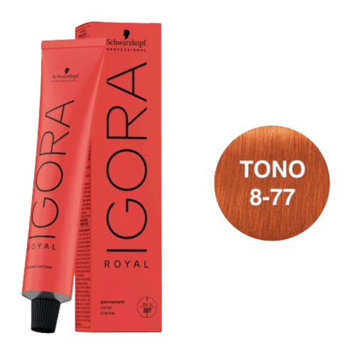 Tinte Igora Royal 8-77 Rubio Claro Cobrizo Intenso