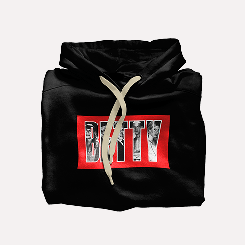 Hoodie de Betty La Fea Color Negro Unisex Estampado Rojo