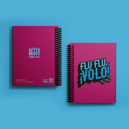 Cuaderno argollado pasta dura Flu Flu Voló color Fucsia