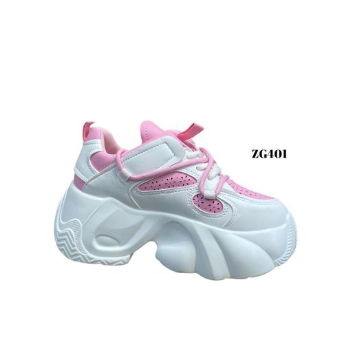 Tenis blanco detalles rosado