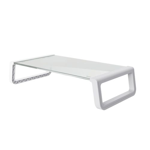 Base Soporte Para Monitor en Cristal Templado Trust Monta Blanco