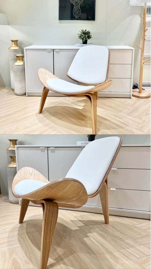 Silla poltrona blanca con madera