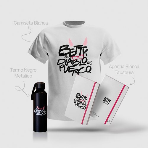 Combo EDEP 2 Camiseta Unisex Blanca, Termo y Agenda blanca Betty La Fea | Market RCN