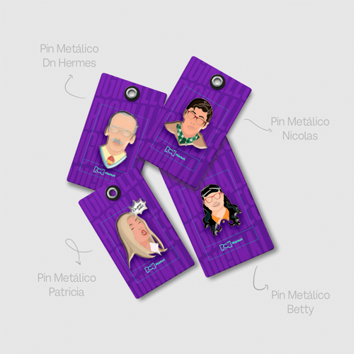 Combo Triplepapitos Pin Metalico; Betty, Hermes, Nicolas y Patricia  Betty La Fea | Market RCN