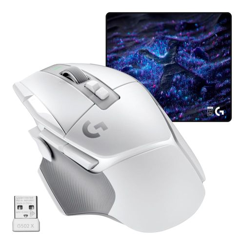 Combo Aniversario Mouse G502 X Lightspeed Blanco 910-006187 + Pad Mouse G640 Edc-Aniversario 943-001334