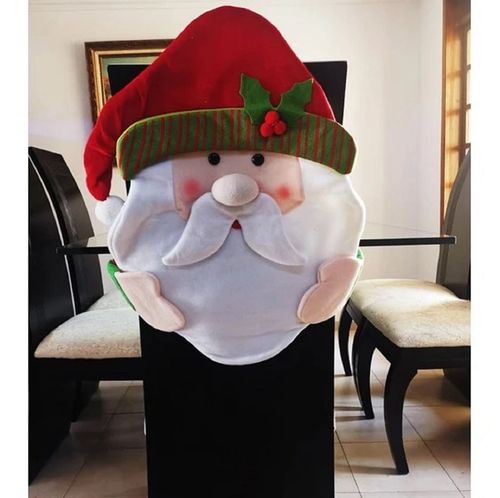 Espaldar De Silla Diseño Navideño Papá Noel Rayas