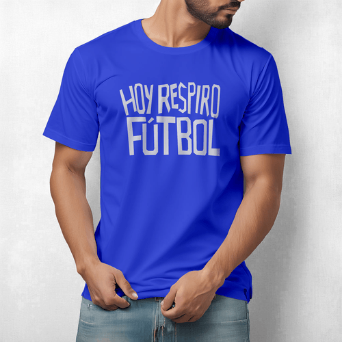 Camiseta Hoy Respiro fútbol color Azul