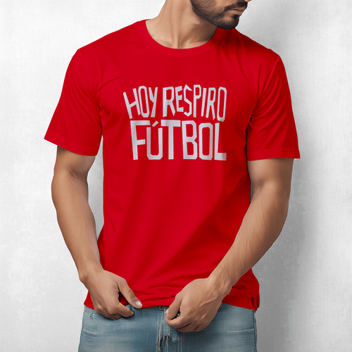 Camiseta Hoy Respiro fútbol color Rojo