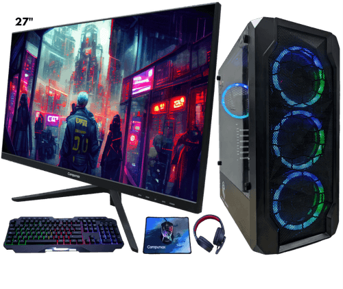 Computador Compumax Monitor 27 Pulgadas Procesador AMD RYZEN 5 5600GT MEMORIA 16GB Disco Duro SSD 500GB FUENTE 700W  Linux Preinstalado